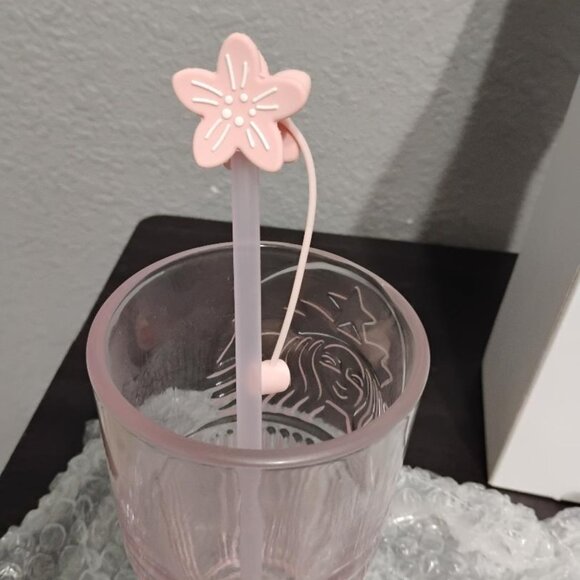 Starbucks Pink Sakura Straw Cup Cherry Blossom Topper Glass Bottle Tumbler NIB - Picture 4 of 5